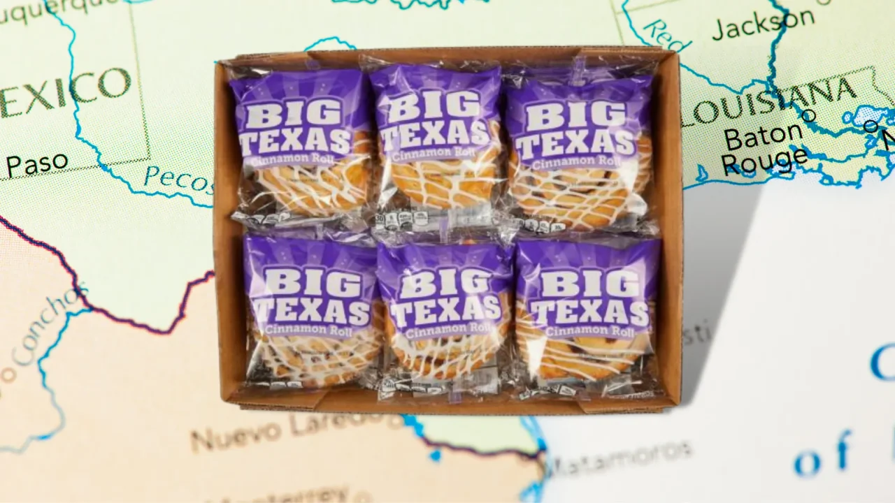 box of 6 big texas cinnamon rolls