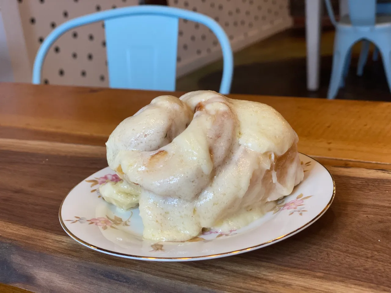 A cinnamon roll from Master's Hand. The 2020 Winner of the World's Best Cinnamon Rolls!