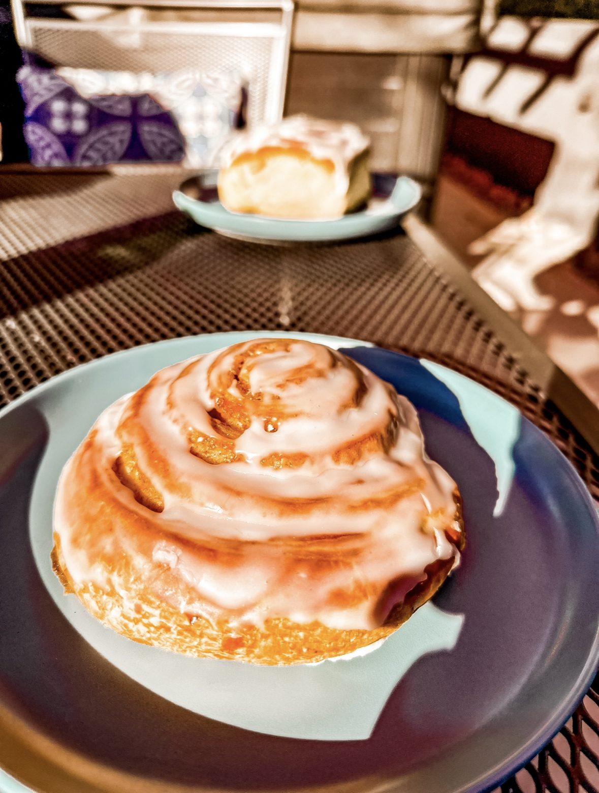 a danish cinnamon roll on a plate