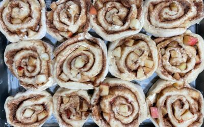 Apple Cinnamon Rolls with Brown Butter Maple Icing
